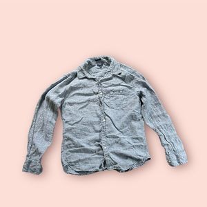 Large J. Crew Blue Linen button down